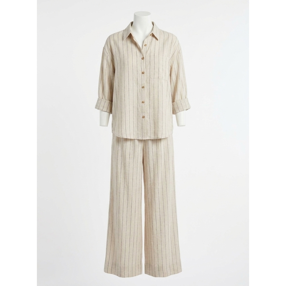 NEW Z SUPPLY alfie striped button up top in beige